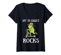 Damen Off to Collect Rocks T-Shirt mit V-Ausschnitt
