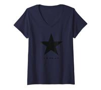 Damen Offiziell David Bowie Music Rock Star Logo T-Shirt mit V-Ausschnitt