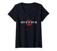 Damen Offizielle Queens Of The Stone Age Q T-Shirt mit V-Ausschnitt