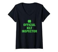 Damen Offizieller Kilt-Inspektor T-Shirt mit V-Ausschnitt
