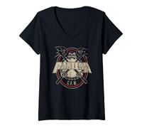 Damen Offizielles Pantera C.F.H. Schwarz T-Shirt mit V-Ausschnitt