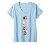 Damen Offizielles Spice Girls Stacked Logo T-Shirt mit V-Ausschnitt