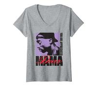 Damen Offizielles Tupac Dear Mama geschätzt T-Shirt mit V-Ausschnitt