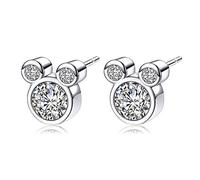 Damen Ohrringe 925 Sterling Silber Ohrstecker Maus Ohrringe Stecker mit Zirkonias Silber Ohrringe für Frauen Mädchen Kinder