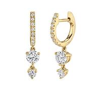 Damen Ohrringe Hängend Gold, Damen Ohrringe Modeschmuck mit Dangle Zirkonia mit 925 Silberner Nadel Knorpel Piercing Ohr für Frauen