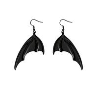 Damen-Ohrringe Ohrstecker Herz Halloween Retro Fledermausflügel Ohrringe Cartoon Halloween Fledermausflügel Ohrringe für Frauen Mädchen Gothic Style Halloween Blumenohrringe Für (d-Black, One Size)