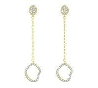 Damen Ohrringe Silber 925 Lange Quasten Glitzer Hänger Tropfen Unregelmäßige Runde Zirkonia Braut Ohrhänger Hängend Ohrstecker, Kommt in Schmuck Geschenk Box