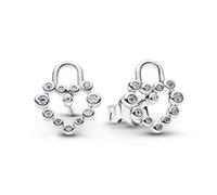 Damen Ohrstecker Herzschloss, Sterlingsilber, Moments