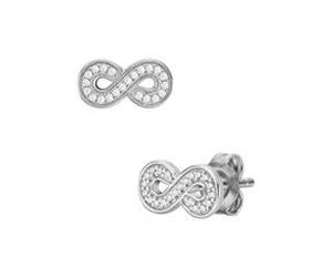 Damen Ohrstecker Infinity aus 925er Silber mit Zirkonia