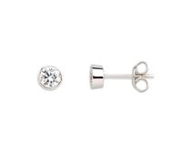 Damen Ohrstecker Silber Zirkonia Rhodium, Silber Zirkonia, Zirkonia