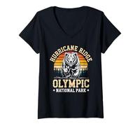 Damen Olympic National Park Hurricane Ridge Mountain Hiking T-Shirt mit V-Ausschnitt