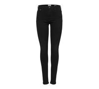 Damen ONLY High Waist Skinny Fit Jeans Lange Denim Stretch Hose ONLPAOLA Basic Röhrenjeans Cotton Pants, Farben:Schwarz, Größe:XS / 32L