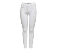 Damen ONLY Skinny Fit Jeans | Mid Waist Stretch Denim Hose | ONLBLUSH Life Röhrenjeans, Farben:Weiß, Größe:XS / 34L