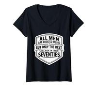 Damen Only The Best Men Ride In Their Seventies Bike Motorrad 70 T-Shirt mit V-Ausschnitt