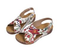 Damen Orthopädische Flip Flops Breite Weite Sommer Offene Zehen Flache Pantoletten Bequeme Zehentrenner Leichte Schlappen Damenschuhe Weiches Fussbett (White, 40)
