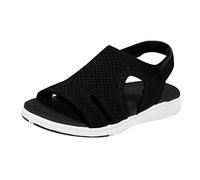 Damen Orthopädische Sandalen Sommer Bequeme Leichte Sandale mit Fussbett 35-42-Schwarz