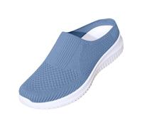 Damen Orthopädische Schuhe Mesh Hausschuhe Atmungsaktiv Sandals Sabots Leichte Sommerschuhe Damen Hinten Offen Wanderschuhe Flach Elegant Breite Füße Schlupfschuhe Strandsandalen