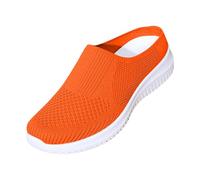 Damen Orthopädische Schuhe Mesh Hausschuhe Atmungsaktiv Sandals Sabots Leichte Sommerschuhe Damen Hinten Offen Wanderschuhe Flach Elegant Breite Füße Schlupfschuhe Strandsandalen