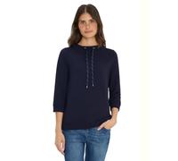 Sweatshirt CECIL, Damen, Gr. XS (36), blau (urban dunkelblau), Ottomane, Obermaterial: 60% Polyester, 37% Viskose, 3% Elasthan, Strukturmuster, unifarben, regular fit normal, ohne Ausschnitt, Sweatshi