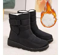 Damen Outdoor Schneestiefel, knöchelhoch, warm, dick, runde Zehenpartie, flacher Absatz, Größen 36-45, kältebeständig, lässige Winterstiefel für Mütte