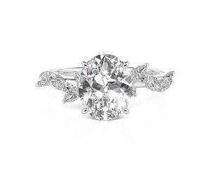 Damen Ovalschliff Verlobungsring 4.4ct Zirkonia Ring mit Marquise Stein Bandring 925 Sterling Silber Ewigkeitsring Modern Trauring Elegant Ehering für Valentinstag Hochzeit (Silber, 58(18.5))