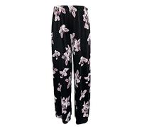 Damen Palazzo Hose mit weitem Bein, ausgestellt, elastisch, Übergröße, einfarbig, Größen 36-52, Pink Lilly, 46-48