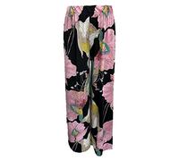 Damen Palazzo Hose mit weitem Bein, ausgestellt, elastisch, Übergröße, einfarbig, Größen 36-52, Pink Vinca, 46-48