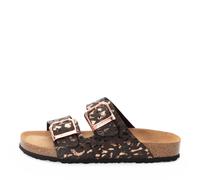 Damen-Pantolette BLACK/LEOPARD - Gr. - 36