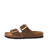 Pantolette TAMARIS, Damen, Gr. 41, dunkelbraun, Leder, unifarben, Schuhe Pantolette, Hausschuh, Schlappen mit zwei verstellbaren Schnallen (91515245-41) dunkelbraun