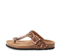 Damen-Pantolette COGNAC/LEOPARD - Gr. - 36