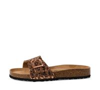 Damen-Pantolette COGNAC/LEOPARD - Gr. - 42