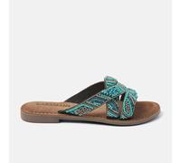 Damen Pantoletten 75.337 Aqua Braun - Gr. - 38