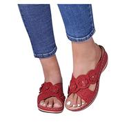Damen Pantoletten mit Fußbett Orthopädische Sommer Badepantolette Slippers Elegant Wasserfest Sandalen Badelatschen rutschfest Badeschlappen Schlappen Slide Duschlatschen Hausschuhe Sandals