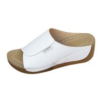 Damen Pantoletten Mit Keilabsatz Fußgewölbeunterstützung Sommersandalen Für Wandersandale Lässige Plateau-Keilsandalen 39 Hausschuhe Sommer Schuhe Schwarz Pantolette Schlappen 37 Bequeme Weiß 42