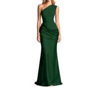 Damen Partykleid Maxikleid trägerlos rückenfrei mit Schlitz Plissiertes A-Linien-Abendkleid sexy elegant Cocktailkleid Sommer Kleid für Party Club Abend