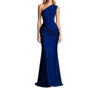 Damen Partykleid Maxikleid trägerlos rückenfrei mit Schlitz Plissiertes A-Linien-Abendkleid sexy elegant Cocktailkleid Sommer Kleid für Party Club Abend