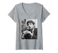 Damen Paul McCartney Interview mit den Beatles Beatlemania 1963 T-Shirt mit V-Ausschnitt