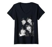 Damen Paul McCartney Ringo George John Lennon Die Beatles 1963 T-Shirt mit V-Ausschnitt