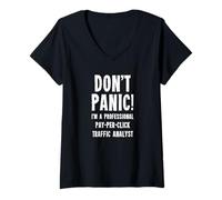 Damen Pay-per-Click-Traffic-Analyst T-Shirt mit V-Ausschnitt