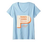 Damen Peanuts Snoopy Social Club Logo Best Friends Classic BFF 50s T-Shirt mit V-Ausschnitt
