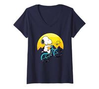 Damen Peanuts - Snoopy Sping Biking T-Shirt mit V-Ausschnitt
