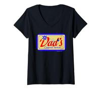Damen Peanuts Snoopy Vatertag Dad Daddy 24 Hour Greatest Hero T-Shirt mit V-Ausschnitt