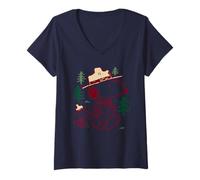 Damen Peanuts - Snoopy Woodstock T-Shirt mit V-Ausschnitt