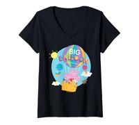 Damen Peppa Pig Big Balloon T-Shirt mit V-Ausschnitt