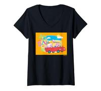 Damen Peppa Pig Big Day T-Shirt mit V-Ausschnitt