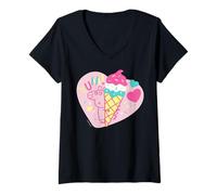 Damen Peppa Pig Ice Cream T-Shirt mit V-Ausschnitt