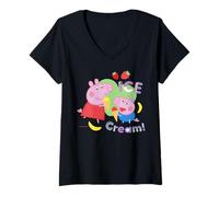 Damen Peppa Pig Ice T-Shirt mit V-Ausschnitt