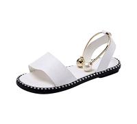 Damen Perlensatin Sandals Sale Flache Sandalen Frauen Leder Strand Wandersandale Offene Zehentrenner Sandaletten Atmungsaktiv Sandal rutschfeste Sandale Elegant Slippers Outdoor Freizeitschuhe