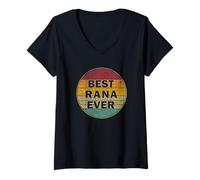 Damen Personalisierter Name Rana I Love Rana Retro Vintage Style T-Shirt mit V-Ausschnitt