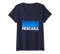Damen Pescara Italien - Pescara Abruzzo Aquatic T-Shirt mit V-Ausschnitt